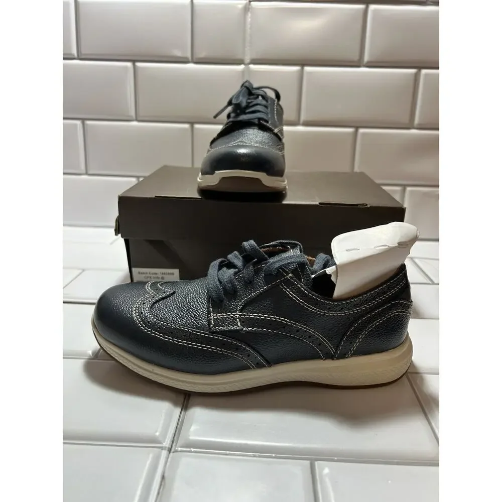Florsheim Kids Great Lakes Jr Wingtip Oxfords Boys Size 2 1/2 M Navy Blue Laces